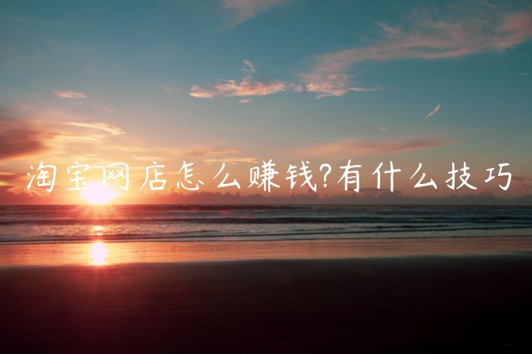 淘寶網(wǎng)店怎么賺錢?有什么技巧